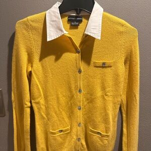 Premium Sutton Cashmere yellow button-down cardigan XS